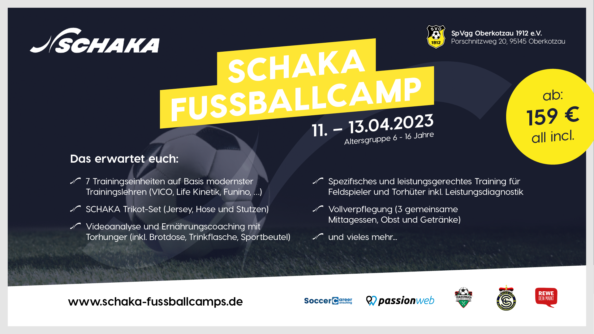 Fußball-Feriencamp vom 11.04. - 13.04.23 für Torhüter und Feldspieler